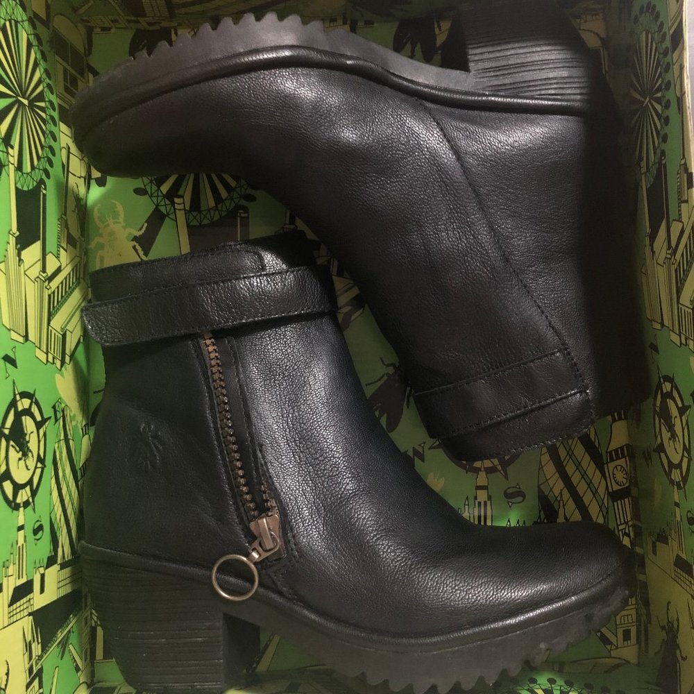 Fly London Black Leather Boots